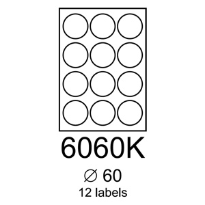 etikety RAYFILM 60mm kruh univerzlne biele R01006060KA (100 list./A4)