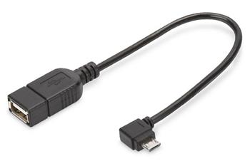 Digitus Adaptrov kabel USB 2.0, OTG, typ micro B - A M / F, 0,15 m, USB 2.0 v souladu, prav hel, bl