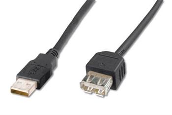 Digitus USB kabel prodluovac A-A, 1.8m, ern