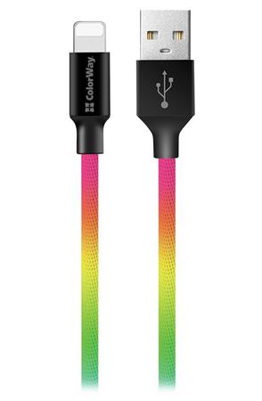 Colorway Datov Kabel USB-Apple Lightning/ 2.4A/ 1m/ Multicolor
