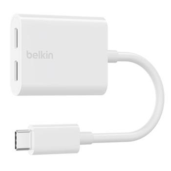Belkin USB-C adaptr/rozdvojka - USB-C napjen + USB-C audio / nabjec adaptr, bl