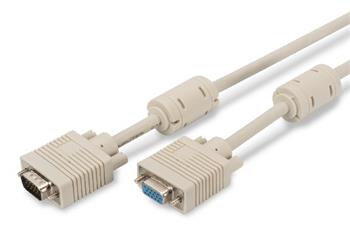 Digitus Prodluovac kabel monitoru VGA, HD15 M / F, 10 m, 3Coax / 7C, 2xferit, be