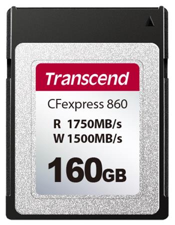Transcend 160GB CFexpress 860 NVMe PCIe Gen3 x2 (Type B) pamov karta, 1750MB/s R, 1500MB/s W