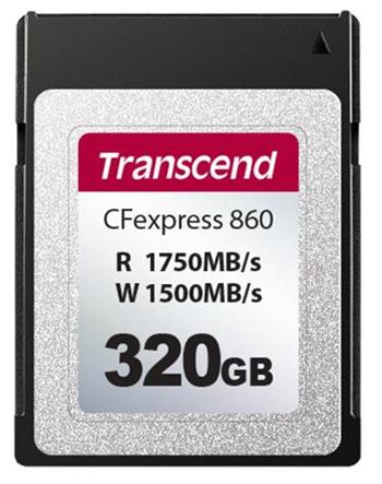Transcend 320GB CFexpress 860 NVMe PCIe Gen3 x2 (Type B) pamov karta, 1750MB/s R, 1500MB/s W