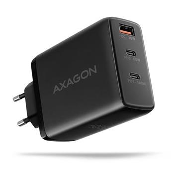 AXAGON ACU-DPQ100, GaN nabjeka do st 100W, 3x port (USB-A + dual USB-C), PD3.0/PPS/QC4+/Apple, ern