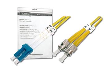 Digitus Fiber Optic Patch Cord, LC to ST, Singlemode, OS1, 09/125 , Duplex, 2m
