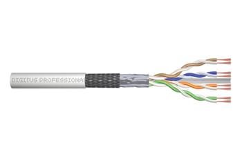 DIGITUS Patch kabel CAT 6 SF-UTP, surov dlka 305 m, paprov krabika, AWG 26/7, LSZH, simplex, barva ed