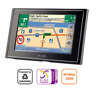 MIO Moov 360u GPS PNA - mapy EU (MioMap 2008), LCD 4,3