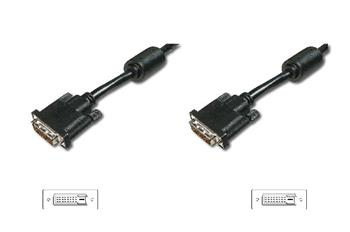 Digitus DVI connection cable, DVI(24+1), 2x ferrit M/M, 3.0m, DVI-D Dual Link, bl