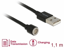 Delock Magnetick USB datov a napjec kabel cern 1,1 m