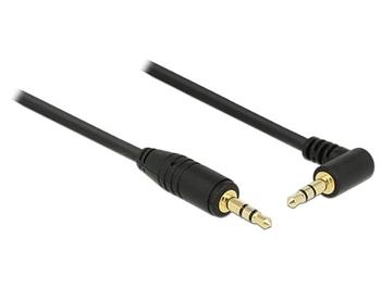 Delock Stereo Jack Cable 3.5 mm 3 pin male > male angled 0.5 m black