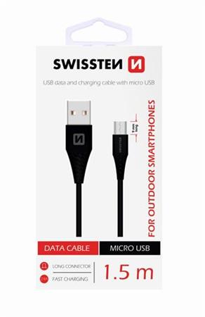 SWISSTEN DATA CABLE USB / MICRO USB 1,5 M ERN (9mm)