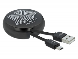 Delock Zataiteln kabel USB 2.0 Typu-A na Micro-B, cern