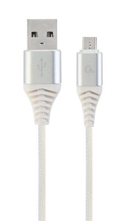 CABLEXPERT Kabel USB 2.0 AM na MicroUSB (AM/BM), 1m, opleten, blo-stbrn, blister, PREMIUM QUALITY