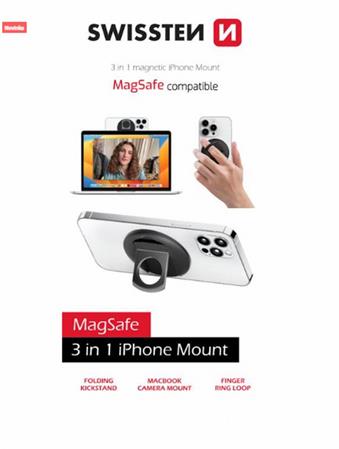 SWISSTEN 3in1 MagStick IPHONE MOUNT BLACK (kompatibiln s MagSafe)