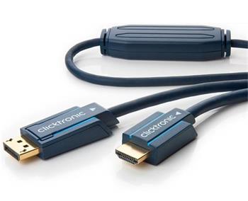 ClickTronic HQ OFC kabel DisplayPort - HDMI typ A, zlacen kon., 3D, M/M, 10m