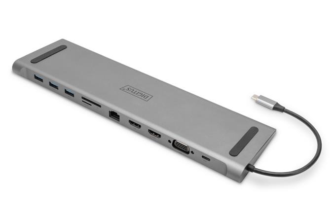 DIGITUS DA-70898 11portov USB-C dokovac stanice, 2x HDMI, VGA, ed