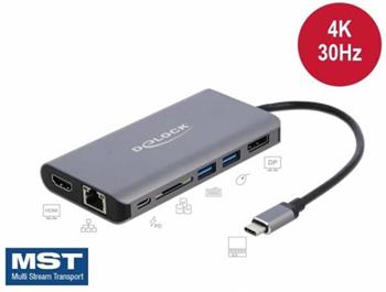 Delock Dokovac stanice USB Type-C 4K - HDMI / DP / USB 3.0 / SD / LAN / PD 3.0