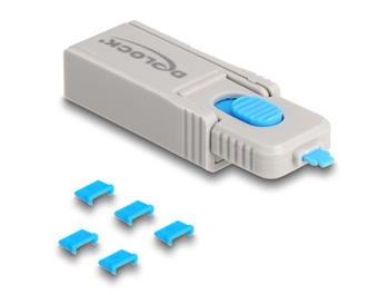 Delock Sada blokovacch port Micro USB na zsuvkov porty Micro USB; 5 ks + nstroj na zamykn