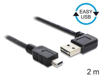 Delock kabel EASY-USB 2.0-A samec pravohl > USB 2.0 mini samec, 2 m