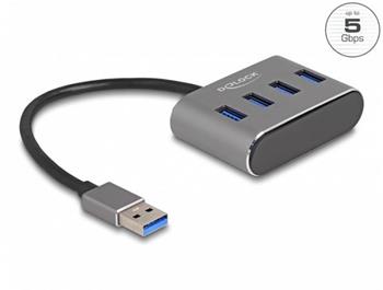 Delock 4 portov Hub USB 3.2 Gen 1 s konektorem USB Typu-A  porty USB Typu-A nahoe