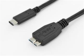 Digitus Pipojovac kabel USB typu C, typ C na micro B M/M, 1,0 m, 3A, 5 GB, verze 3.0, bl