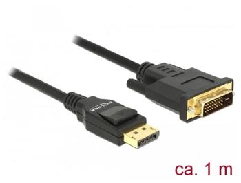 Delock Kabel Displayport 1.2 samec > DVI 24+1 samec pasivn 1 m ern
