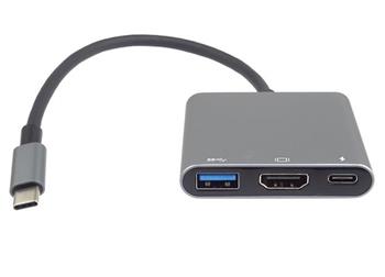 PremiumCord Adaptr USB-C na HDMI + USB3.0 + PD, rozlien 4K a FULL HD 1080p