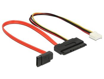 Delock Cable SATA 6 Gb/s 7 pin receptacle + Floppy 4 pin power receptacle (5 V + 12 V) > SATA 22 pin receptacle straight