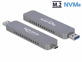 Delock Extern sk pro M.2 NVME PCIe SSD se zstrkovm konektorem USB Type-C a Typu-A