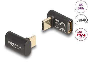 Delock Adaptr USB 40 Gbps USB Type-C PD 3.0 100 W samec na samice pravohl 8K 60 Hz