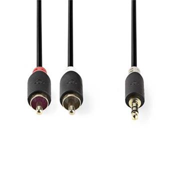 Nedis CABW22200AT05 - Stereofonn Audio Kabel | 3,5mm Zstrka - 2x RCA Zstrka | 0,5 m | Antracit