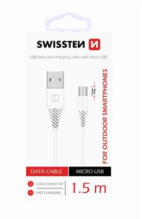 SWISSTEN DATA CABLE USB / MICRO USB 1,5 M BL (9mm)
