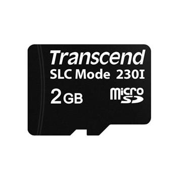 Transcend 2GB microSD230I 3D TLC (SLC mode) prmyslov pamov karta, 22MB/s R, 21MB/s W, ern