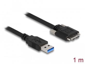 Delock Kabel USB 3.0 Typ-A samec na Typ Micro-B samec se roubky 1 m