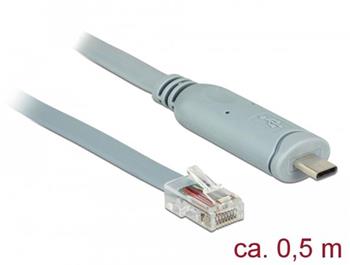Delock Adaptr USB 2.0 Typ-C samec > 1 x Serial RS-232 RJ45 samec 0,5 m ed