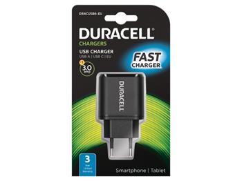 Duracell 3.0A sdlen sov USB nabjeka typu C a A, ern