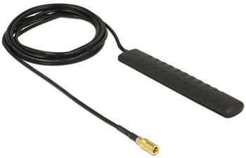 Delock DAB+ DVB-T2 Antenna SMB Plug 20 dBi active omnidirectional black adhesive mounting