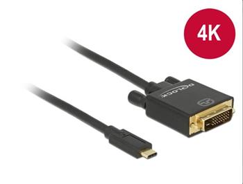 Delock Kabel USB Type-C samec > DVI 24+1 samec (DP Alt Md) 4K 30 Hz 1 m ern