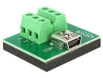 Delock Adaptr mini USB samice> Terminal Block 6 Pin