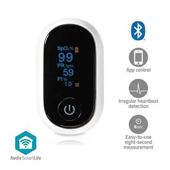 Nedis BTHOX10WT- SmartLife Pulzn Oxymetr| Bluetooth | OLED Displej | Saturace kyslkem (SpO2) / Vysoce pesn senzor |