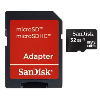 SanDisk microSDHC 32 GB, class 4 + adaptr