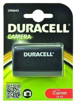DURACELL Baterie - DR9943 pro Canon LP-E6, ern, 1400 mAh, 7.4V