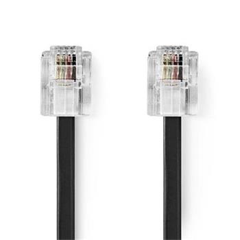 Nedis TCGL90200BK20 - Telekomunikan kabel | RJ11 Zstrka  RJ11 Zstrka | 2 m | ern