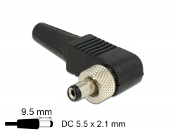 Delock Konektor DC 5,5 x 2,1 mm s dlkou 9,5 mm samec pravohl