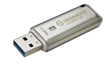 KINGSTON 128GB IronKey Locker Plus 50 AES Encrypted, USBtoCloud