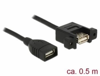 Delock Kabel USB 2.0 Typ-A samice > USB 2.0 Typ-A samice montn panel 0,5 m