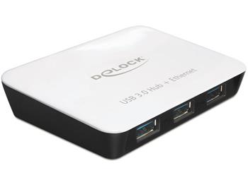 Delock USB 3.0 Hub 3 portov + 1 port Gigabit LAN 10/100/1000 Mb/s
