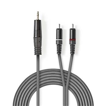 Nedis COTH22200GY15 - Stereofonn Audio Kabel | 3,5 mm Zstrka  2x RCA Zstrka | 1,5 m | ed barva