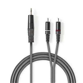 Nedis COTH22200GY30 - Stereofonn Audio Kabel | 3,5 mm Zstrka  2x RCA Zstrka | 3 m | ed barva
